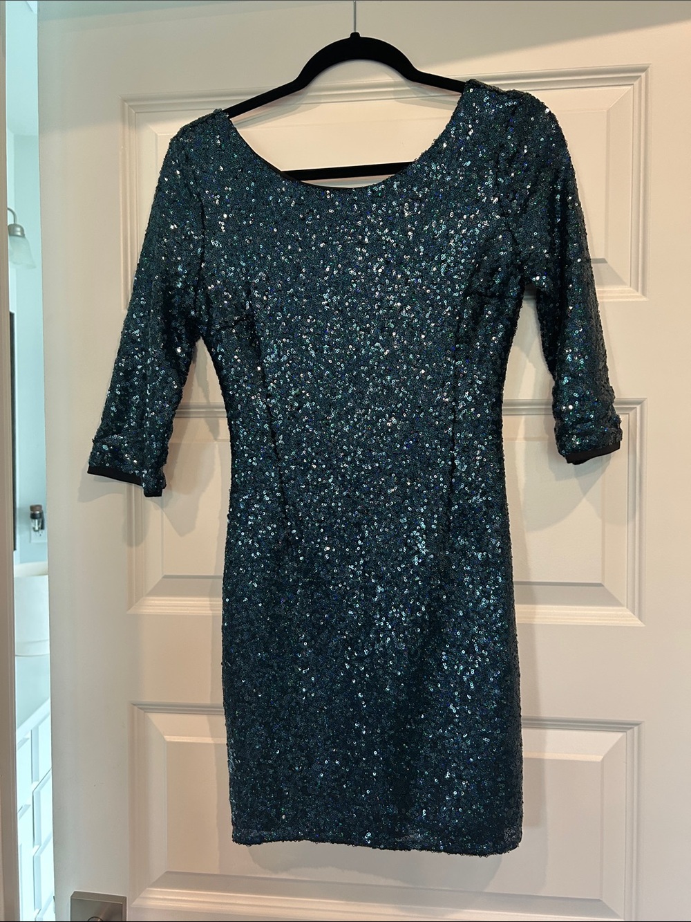 Lulu's Teal Sequin Mini Dress